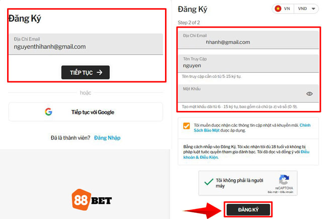Các bước đăng ký TAPTAP